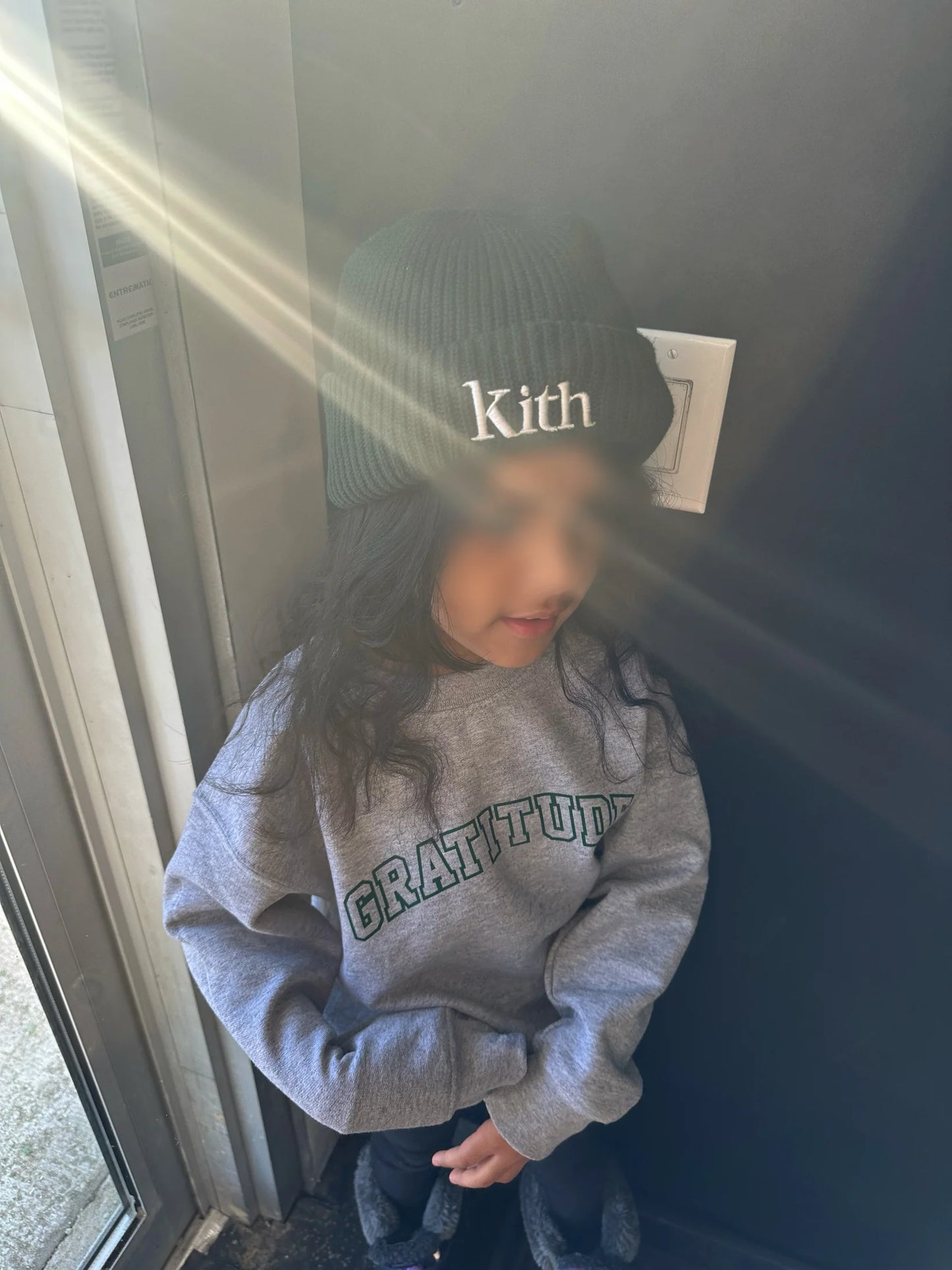 UNISEX Kids Gratitude Crewneck Sweater - Heather Grey