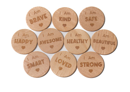 Wooden Affirmation Discs for Kids