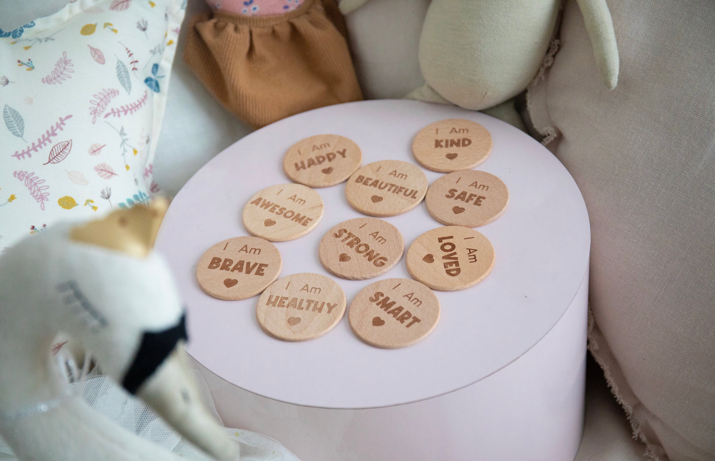 Wooden Affirmation Discs for Kids